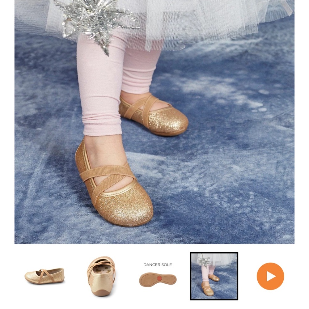Livie & Luca AURORA Ballet Flat in Gold Sparkle